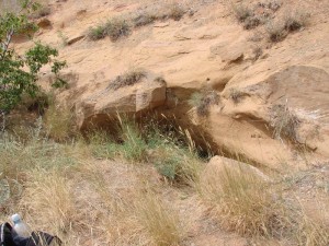 Осыпавшийся вход в штольню. 2010 год