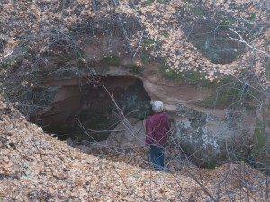 Обрушенная штольня с шахтой